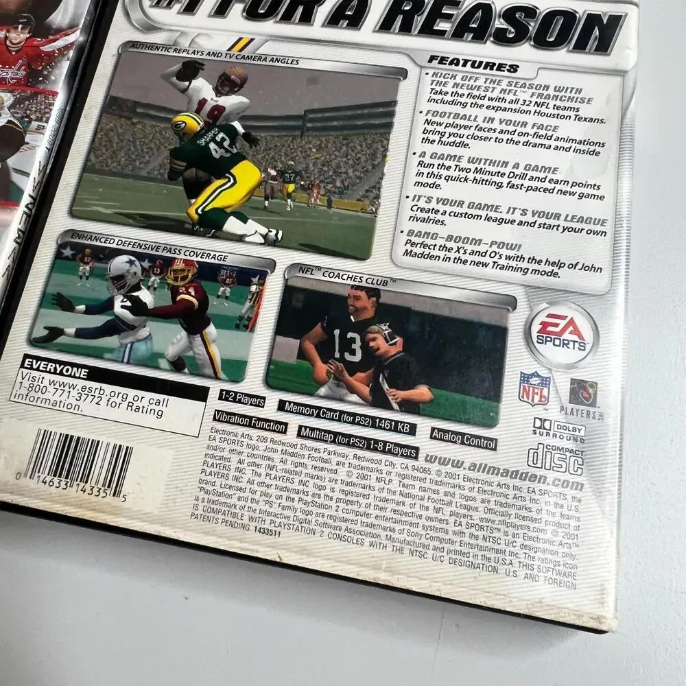 Lot of 2 Sony PlayStation 2 Games - NHL 2K10 (Ovechkin) + Madden NFL‎ 2002